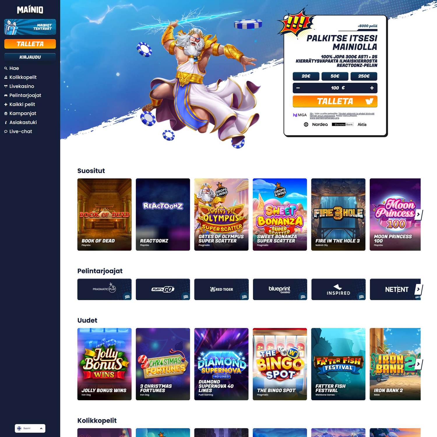 Mainiokasino screenshot 1