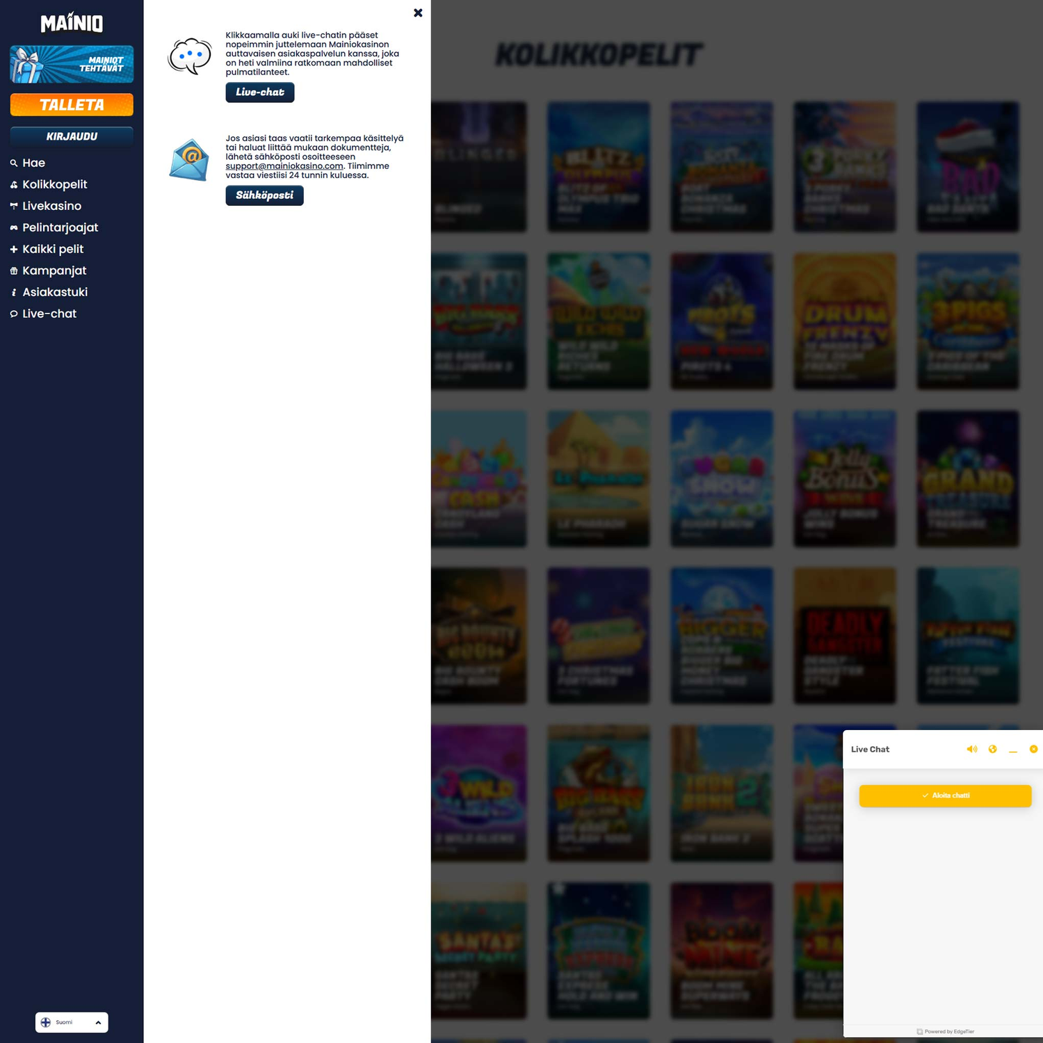 Mainiokasino screenshot 4