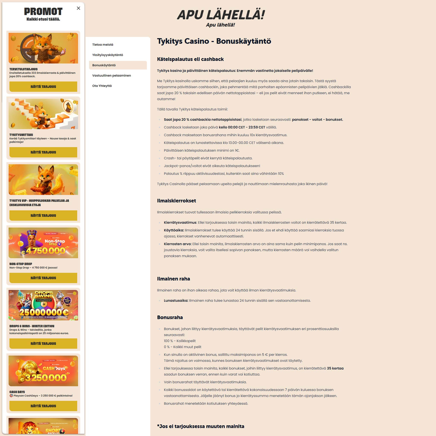 Tykitys Casino screenshot 3