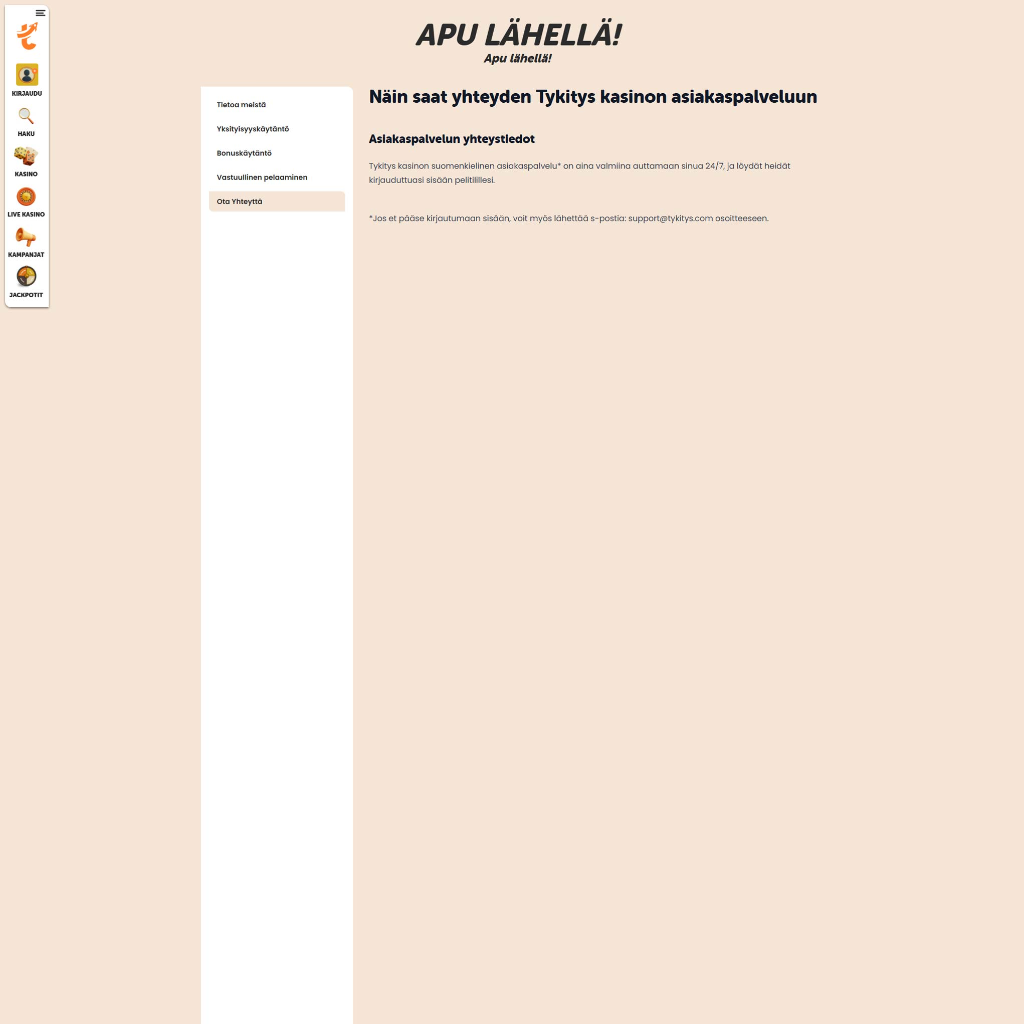 Tykitys Casino screenshot 4