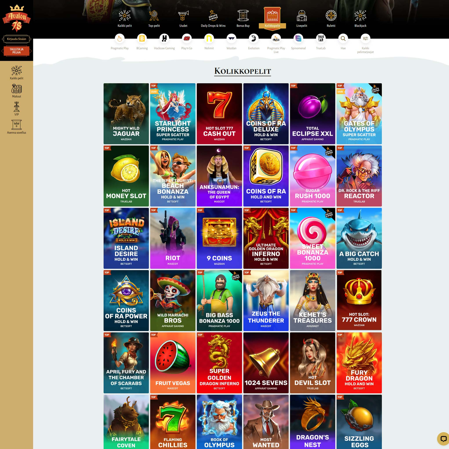 Avalon78 Casino screenshot 1