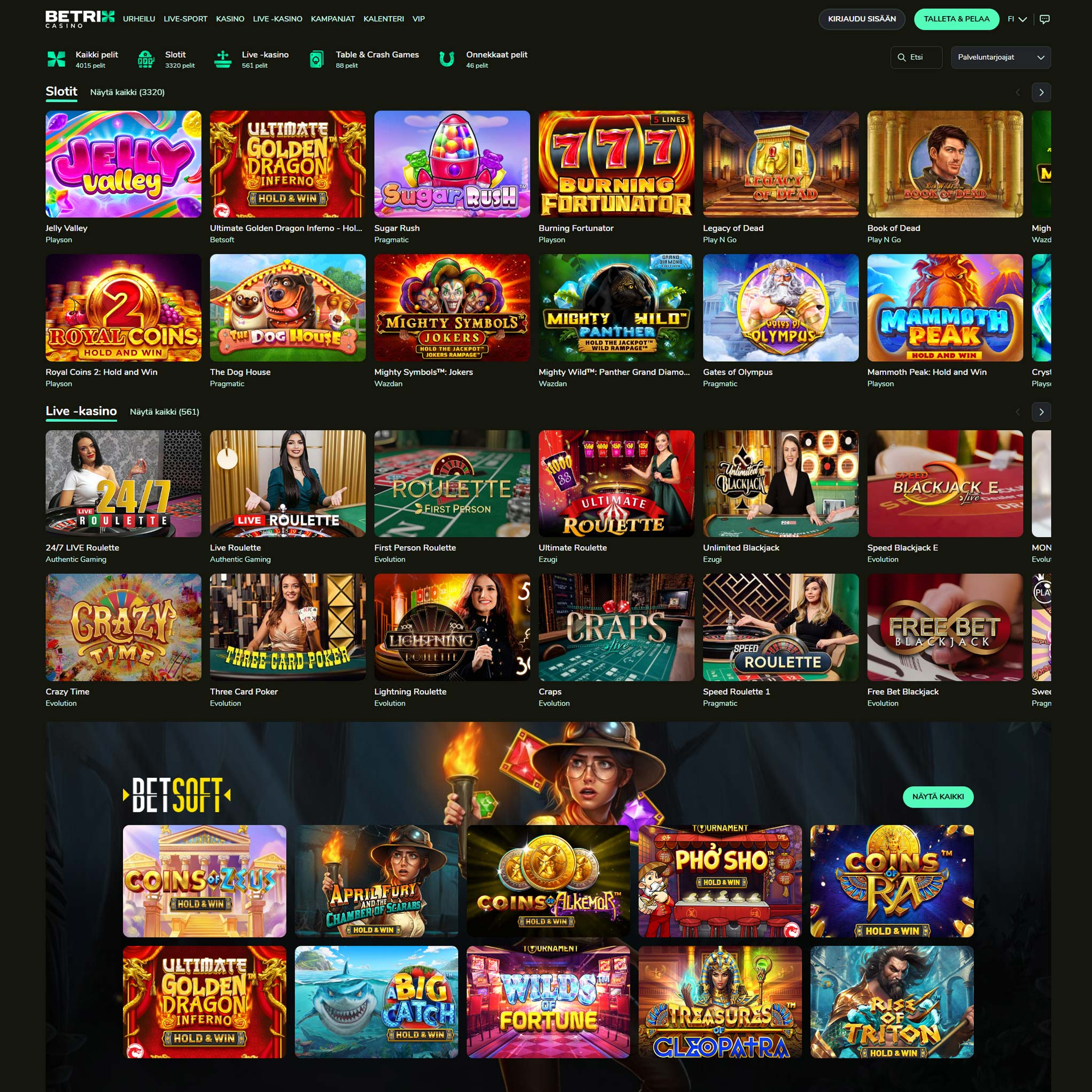 Betrix Casino screenshot 1