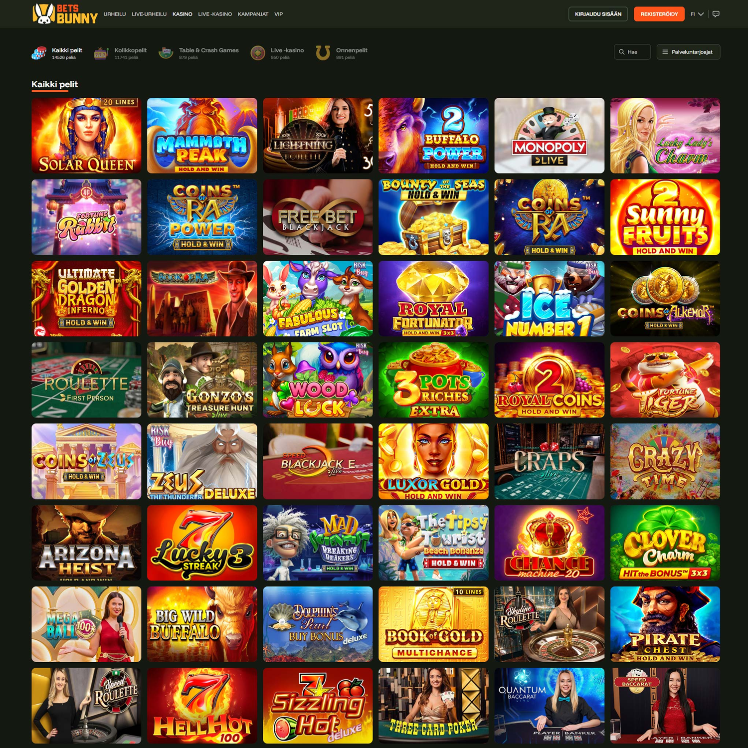 Betsbunny Casino screenshot 1
