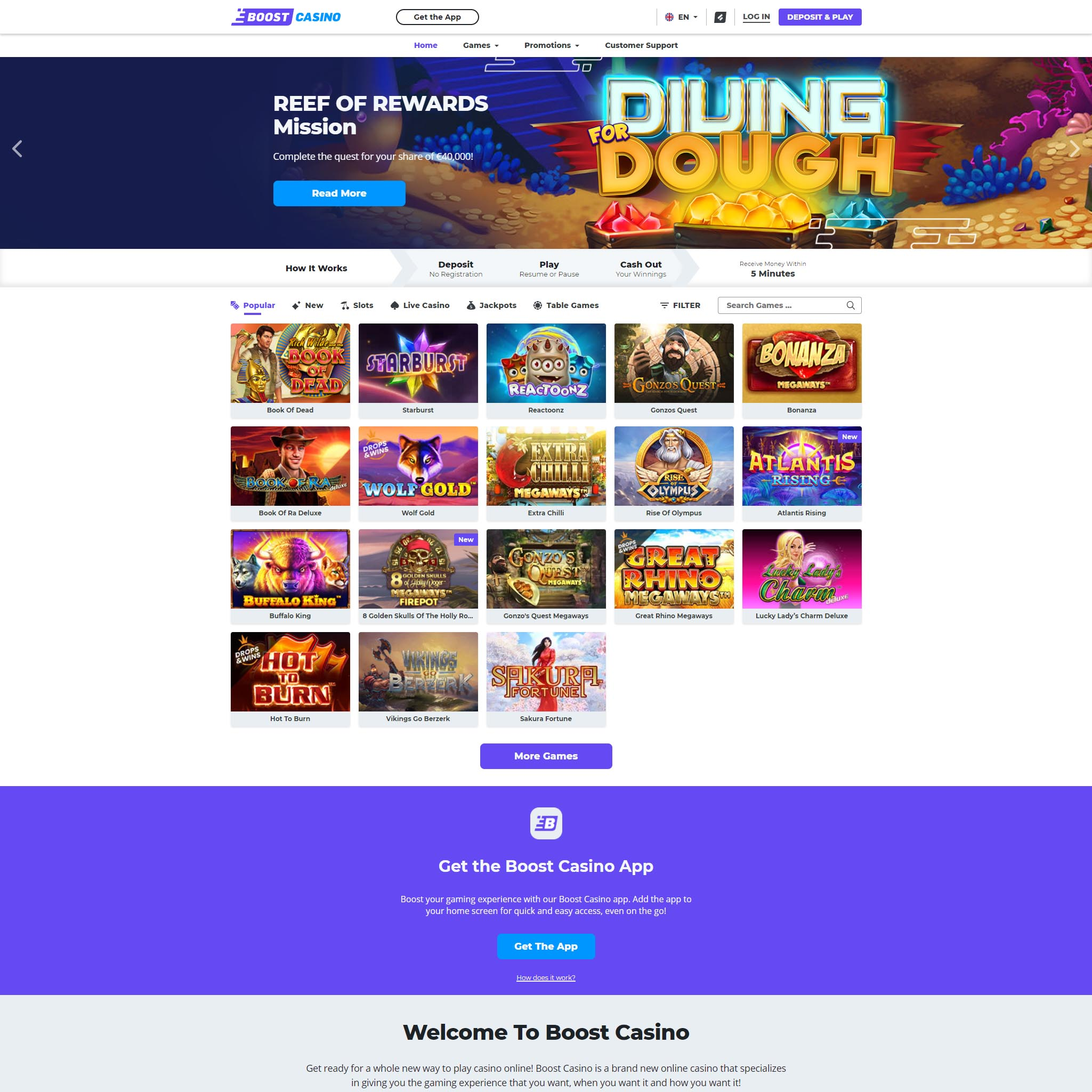 Boost Casino screenshot 1