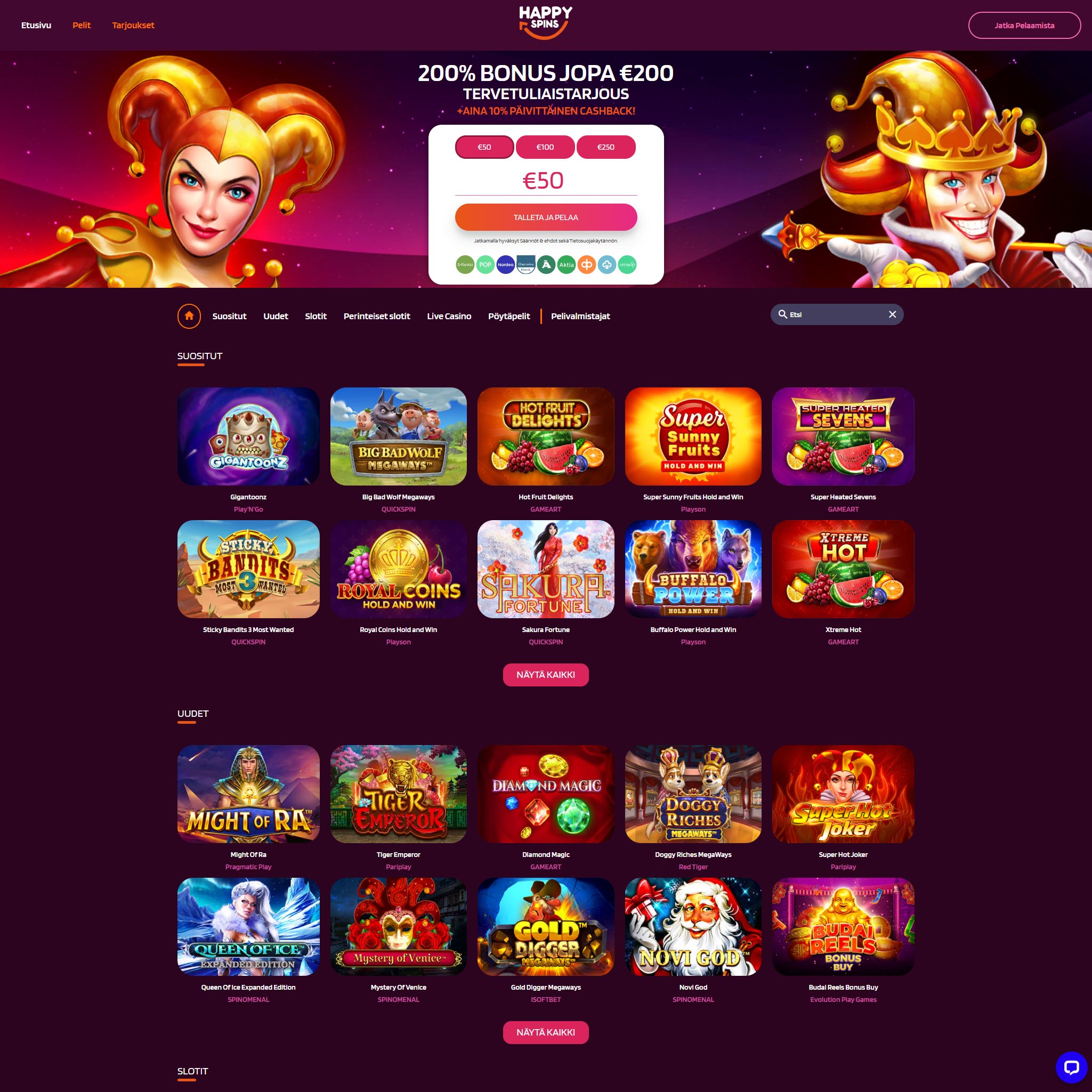 HappySpins Casino screenshot 1