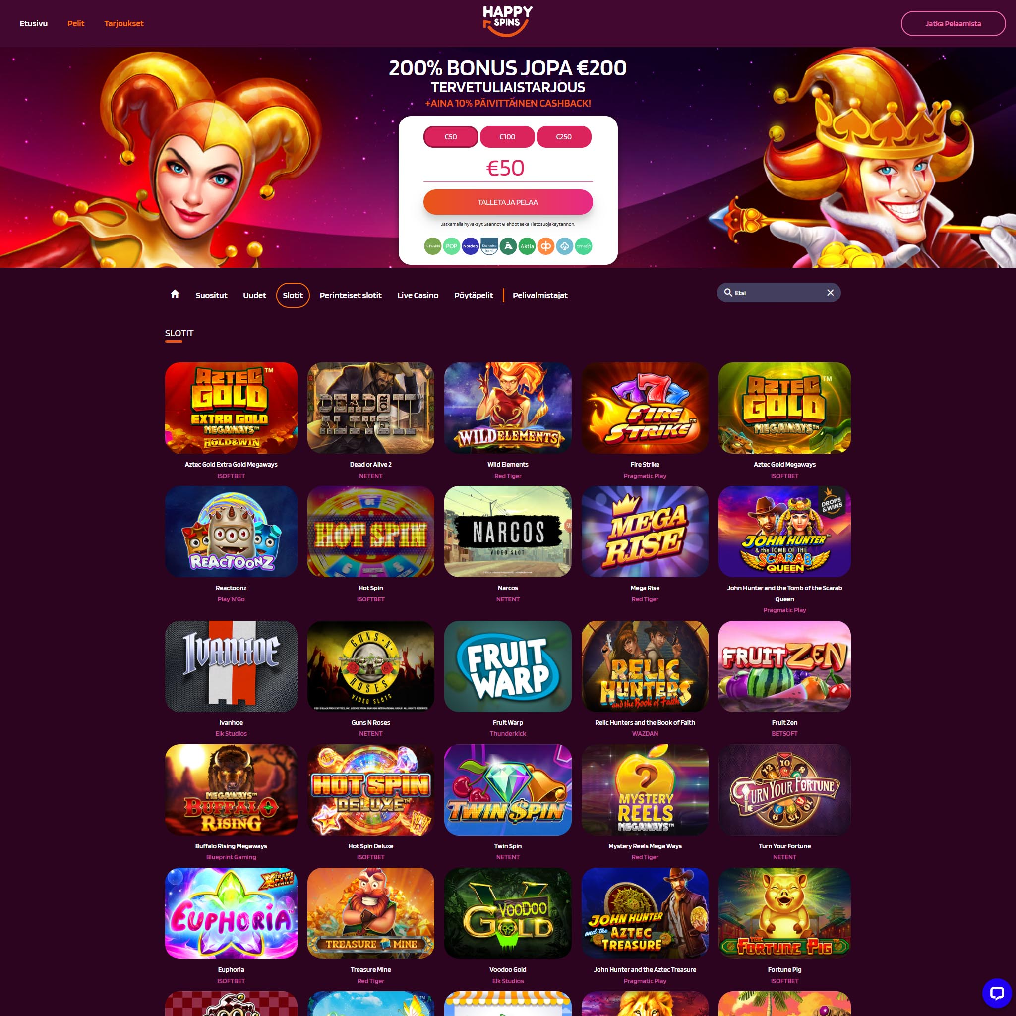 HappySpins Casino screenshot 2