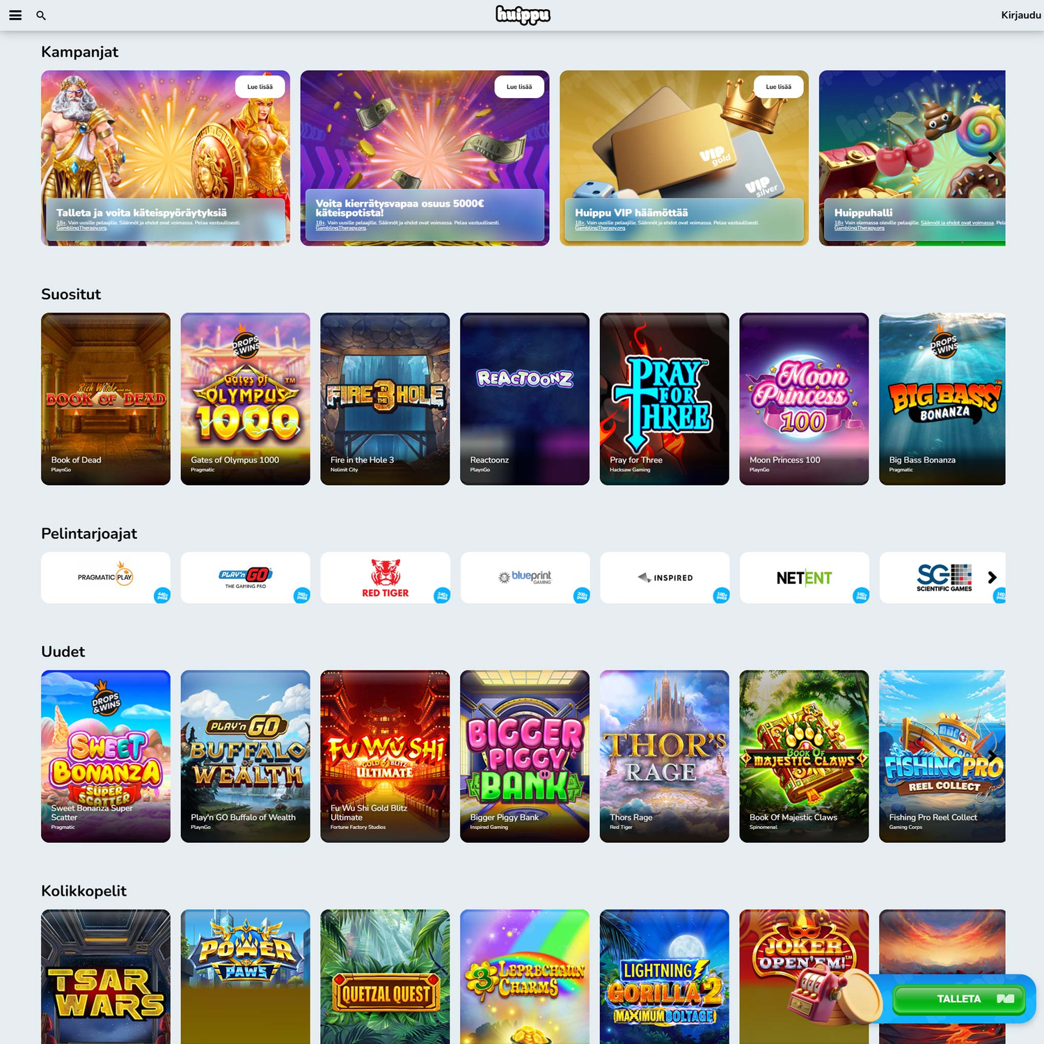 Huippukasino screenshot 1