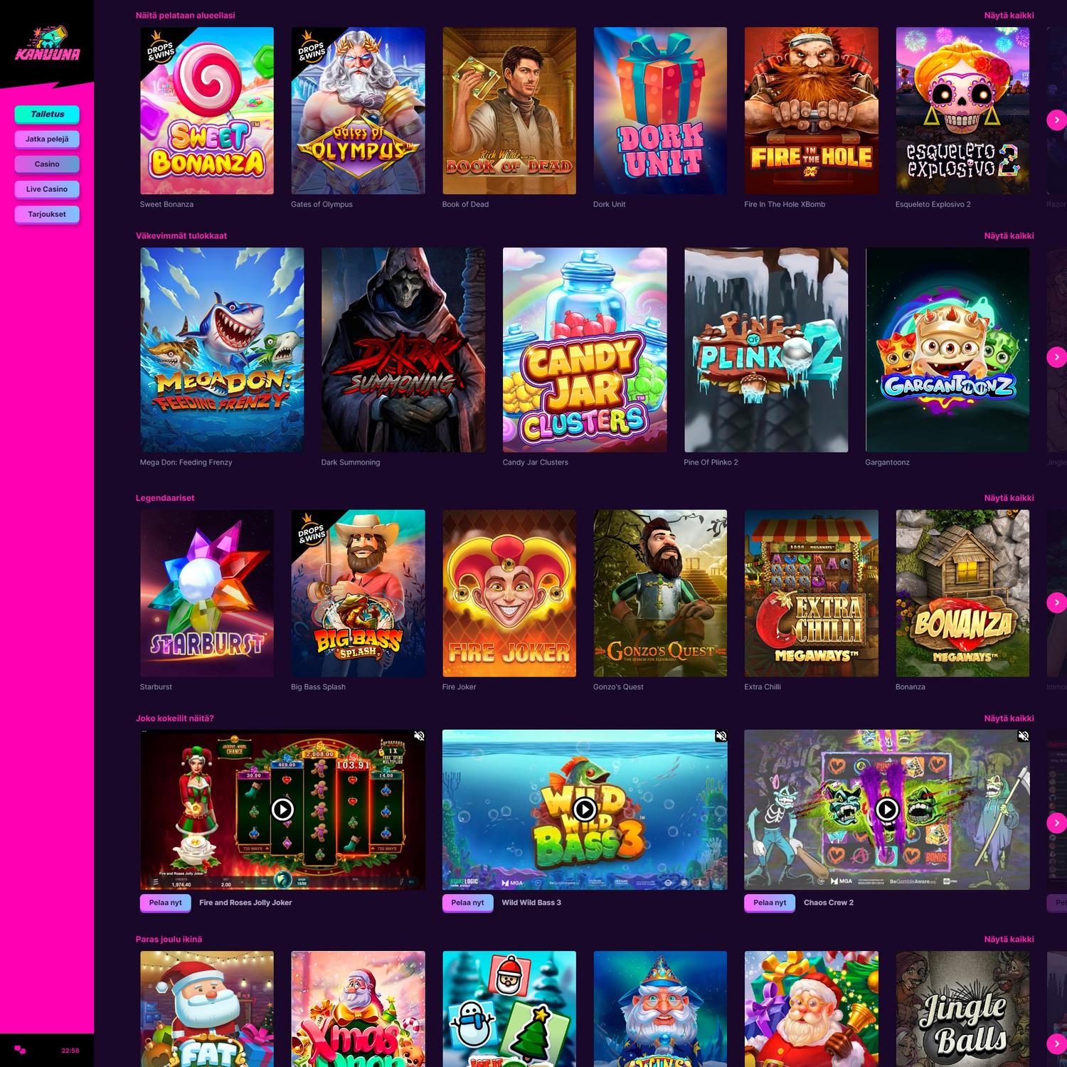 Kanuuna Casino screenshot 1