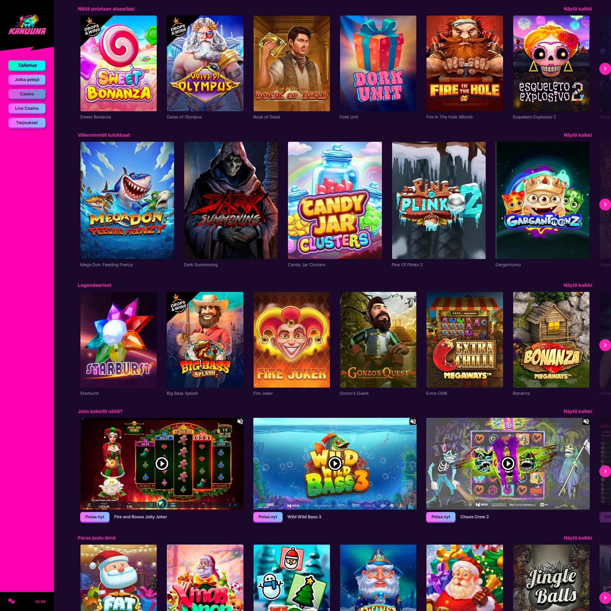 Kanuuna Casino screenshot 1