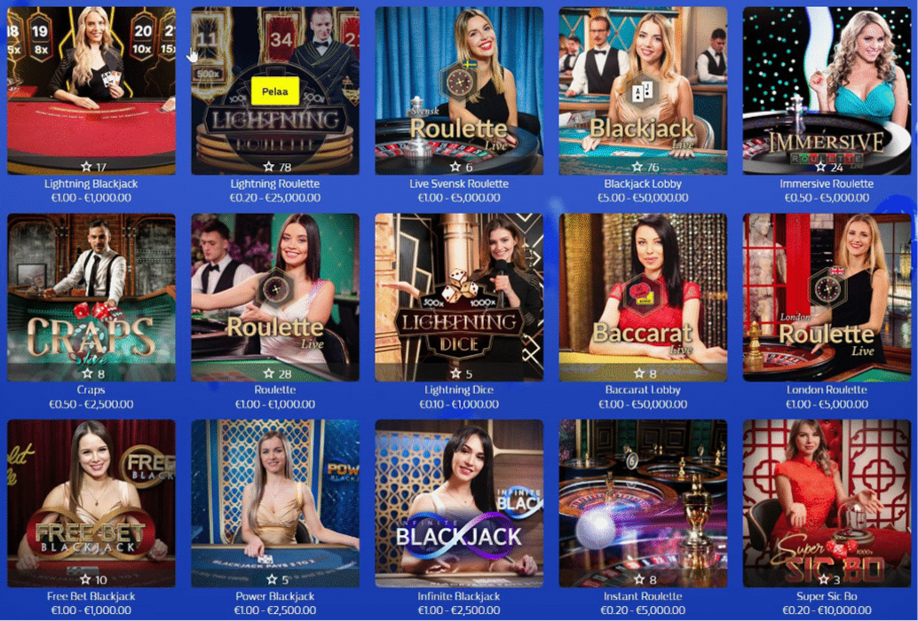 Nettikasinoilta ilman rekisteröitymistä löytyy myös live casino