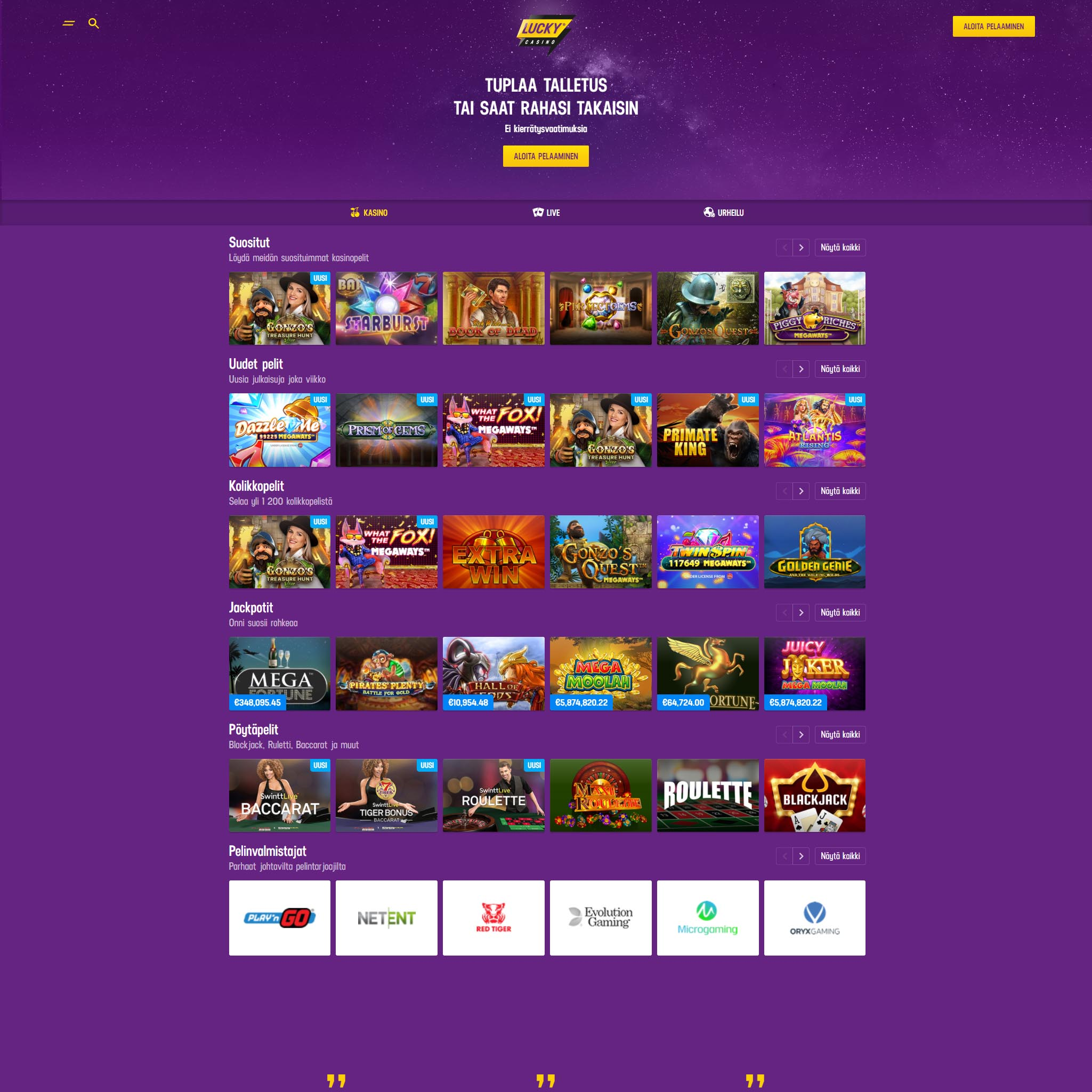 Lucky Casino screenshot 1