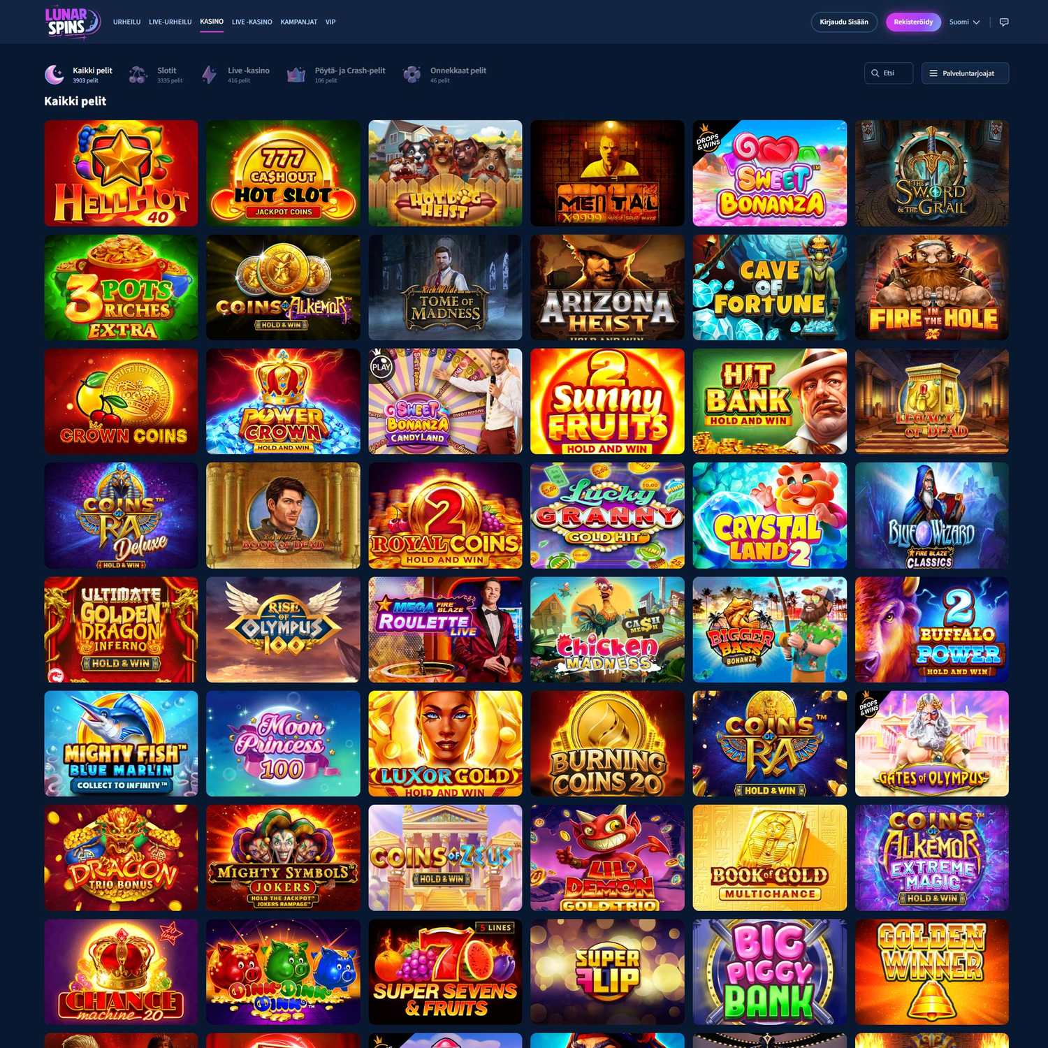 Lunarspins Casino screenshot 1