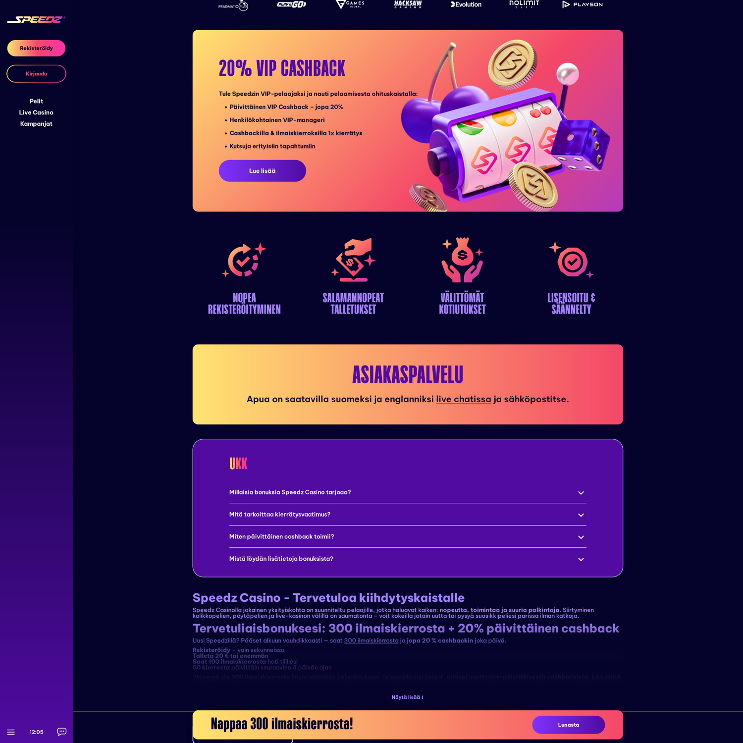 Speedz Casino screenshot 2