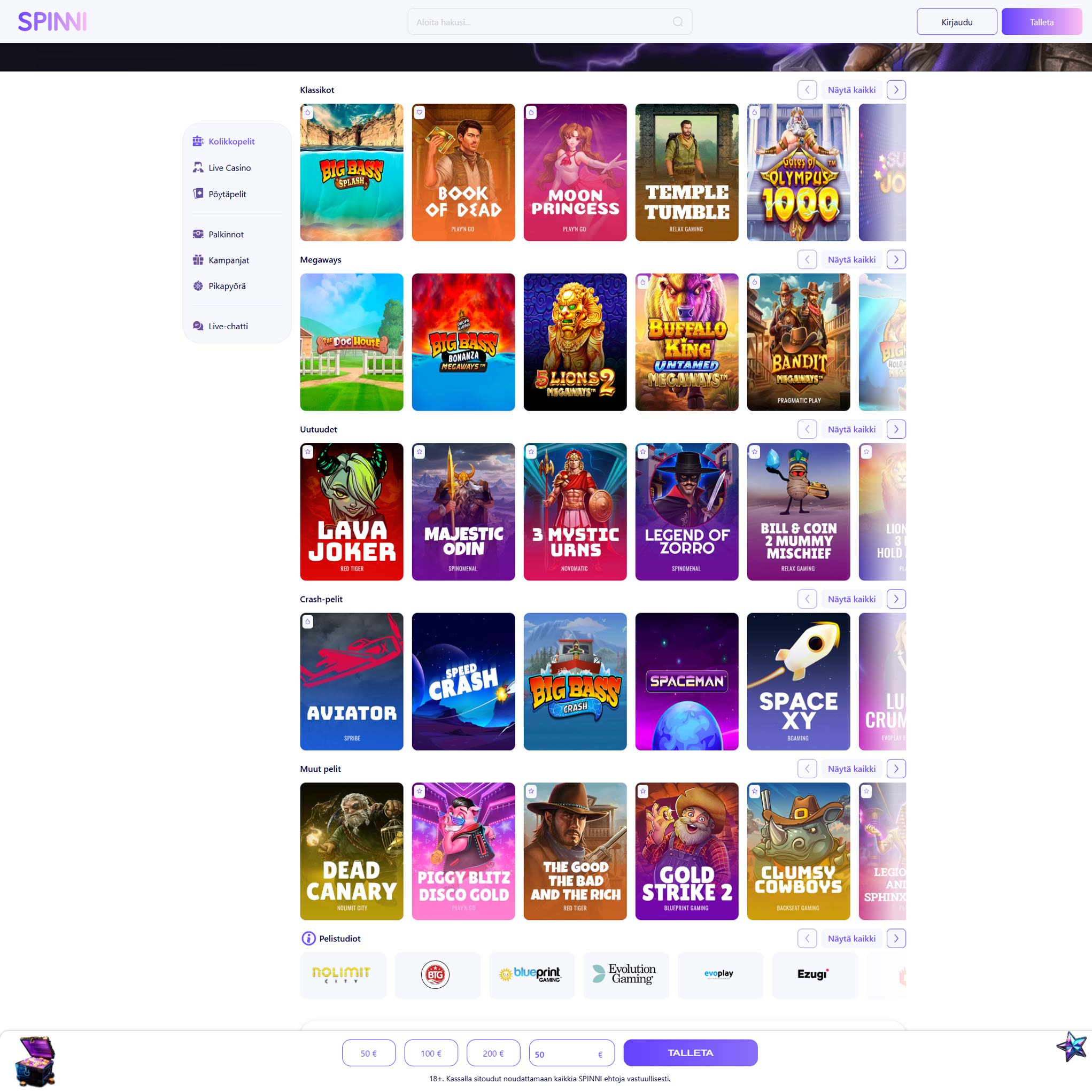 Spinni Casino screenshot 1