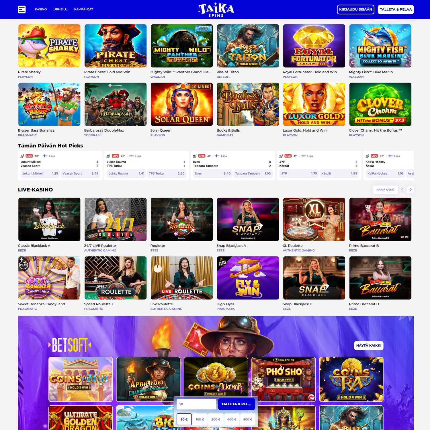 Taikaspins Casino screenshot 1