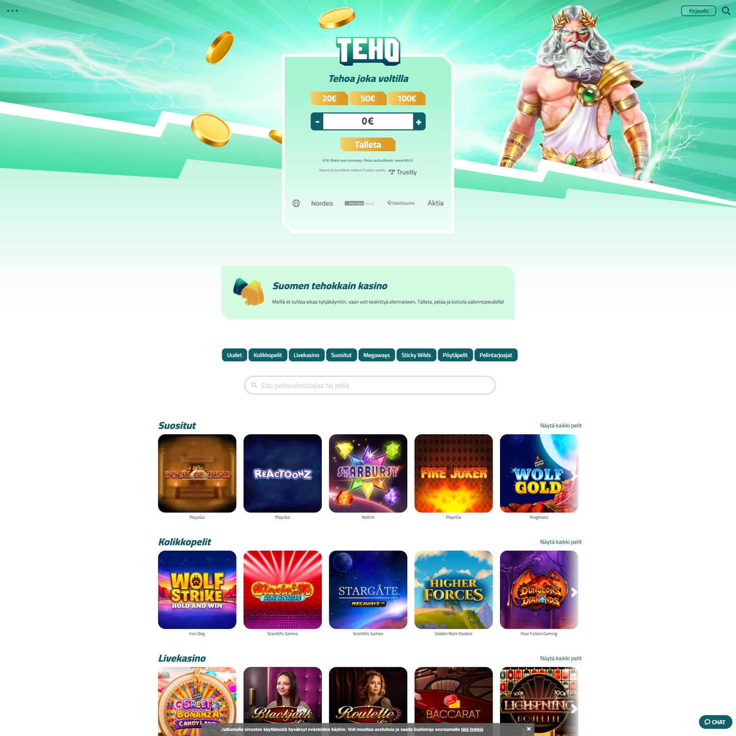 Teho Casino screenshot 1