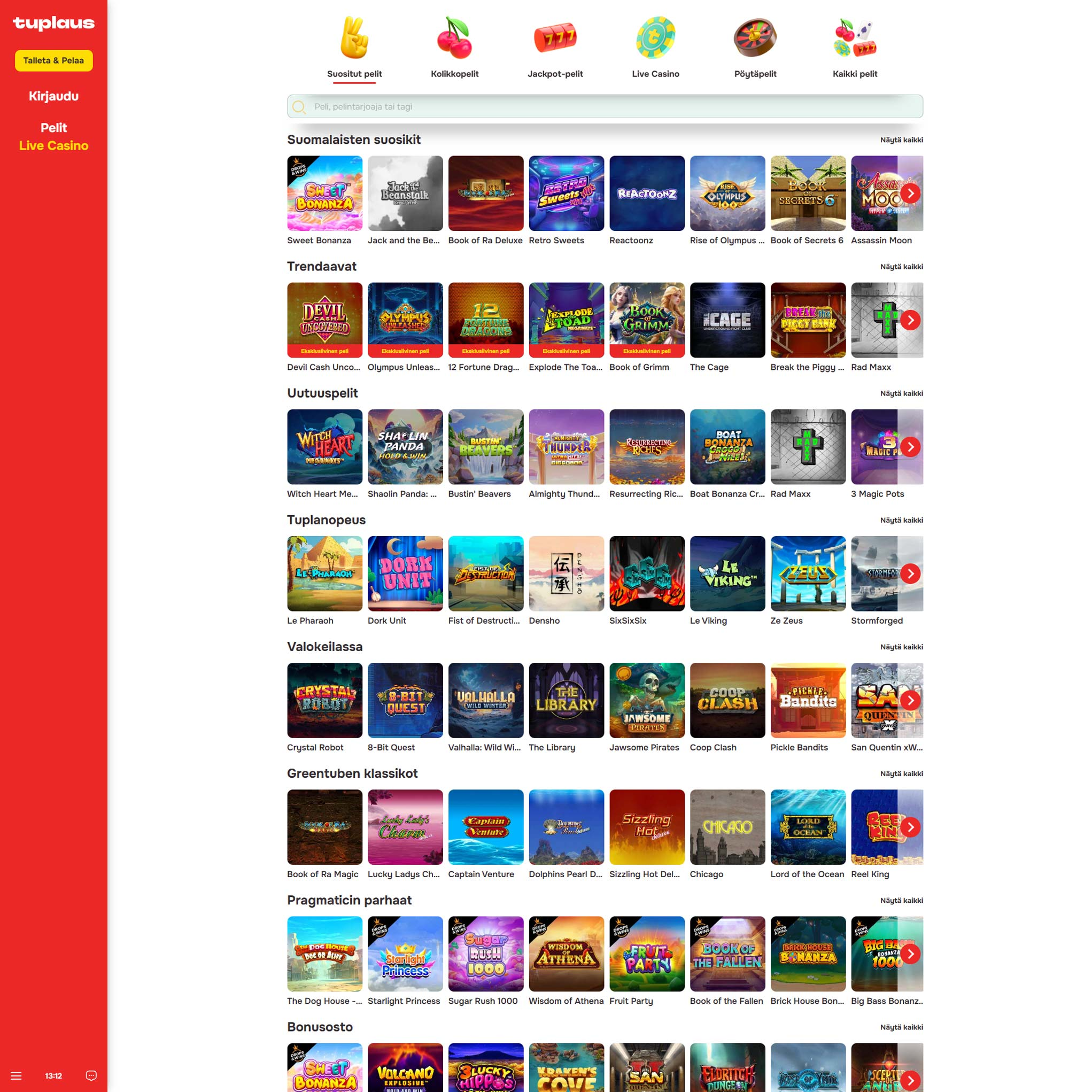 Tuplaus Casino screenshot 1