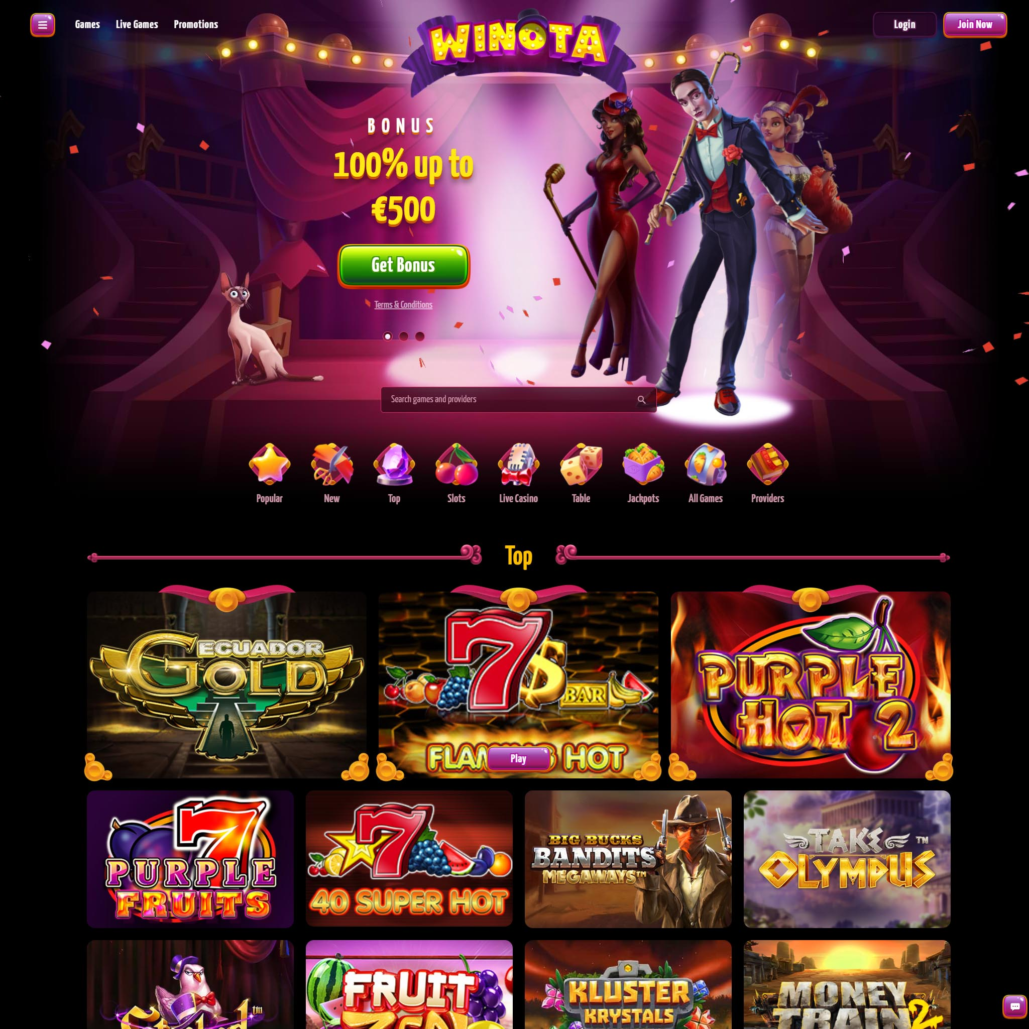 Winota Casino screenshot 1