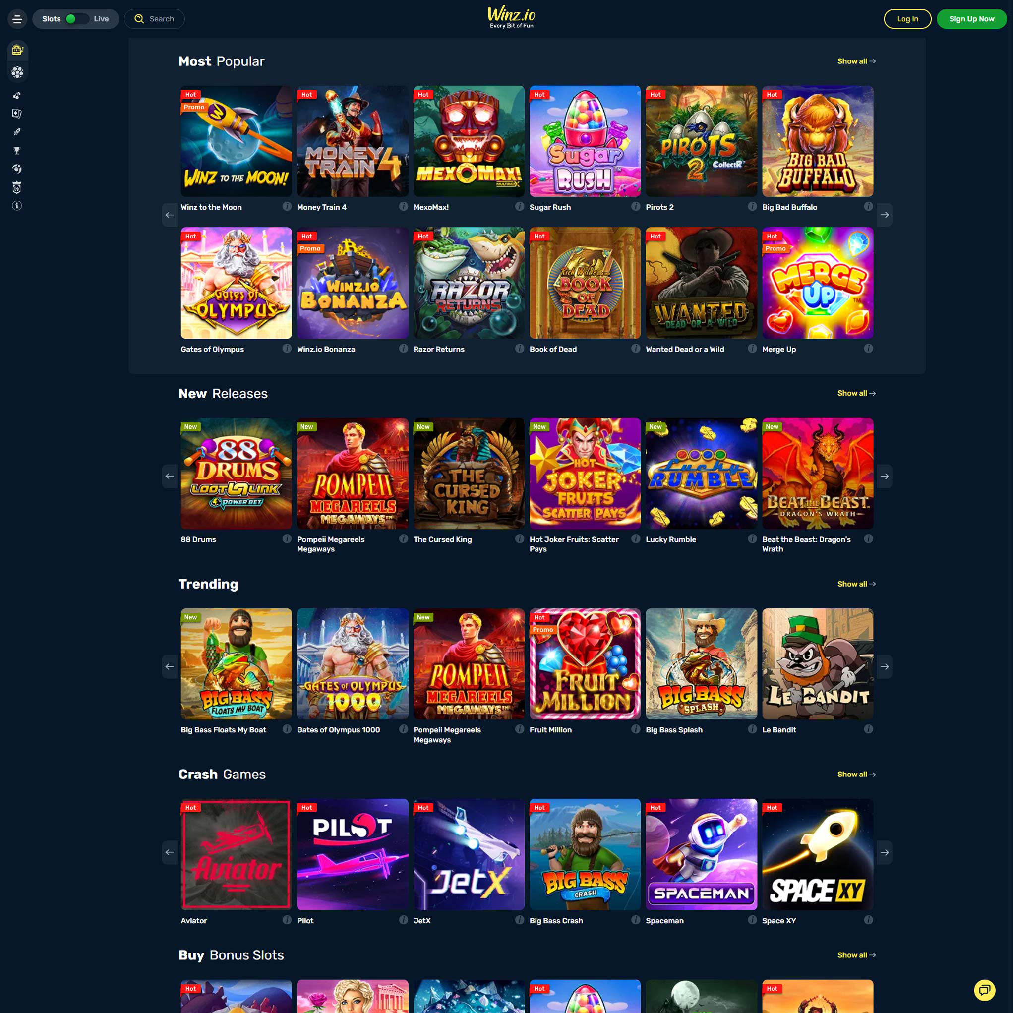 Winz Casino screenshot 1